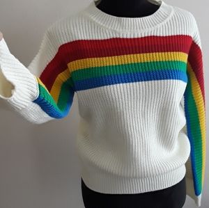 Ivy Rose Rainbow Knit Sweater Size 